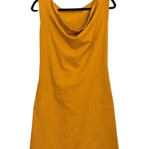 Texture Hemp & Organic Cotton Mustard Yellow Dress w/ Pockets